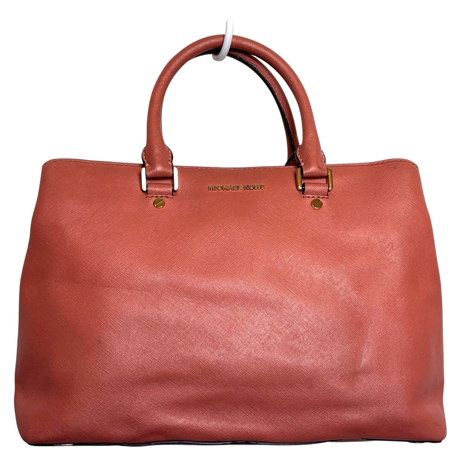 Michael Kors Savanna Large 3 Compartment Saffiano Leather Satchel Hand Bag Purse