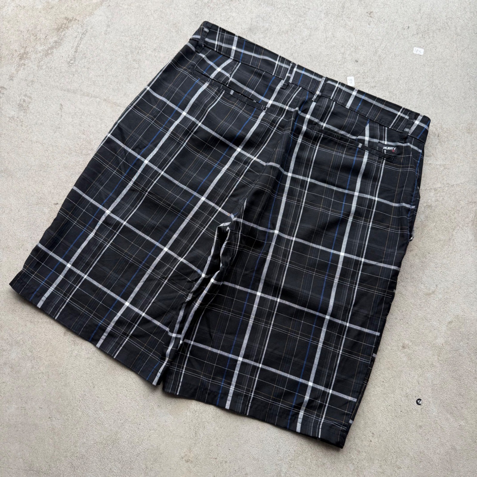 Y2K Mens Rusty Plaid Surf Skate Casual Goth Grunge Biker Walk Shorts 34
