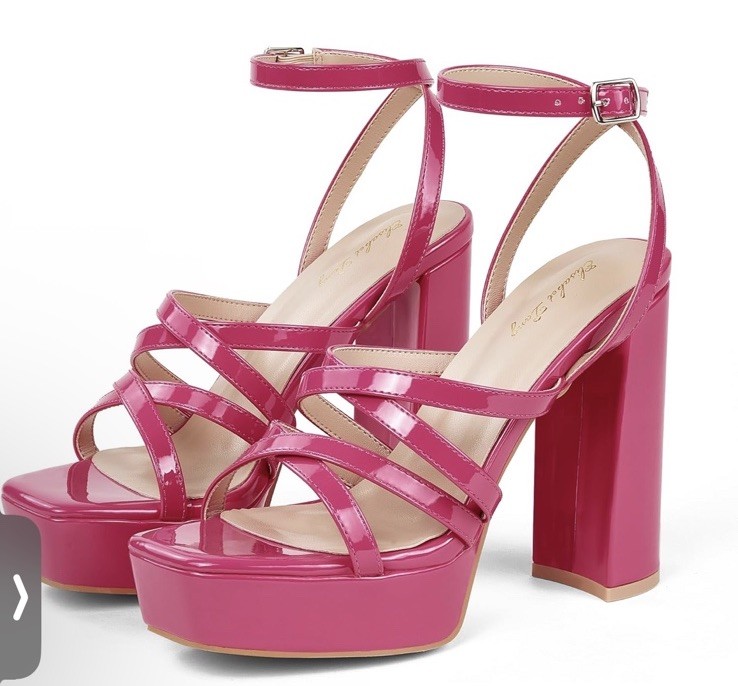 Elisabet Tang Chunky Platform High Heels Sandals for Women Size 7 4.7 inch
