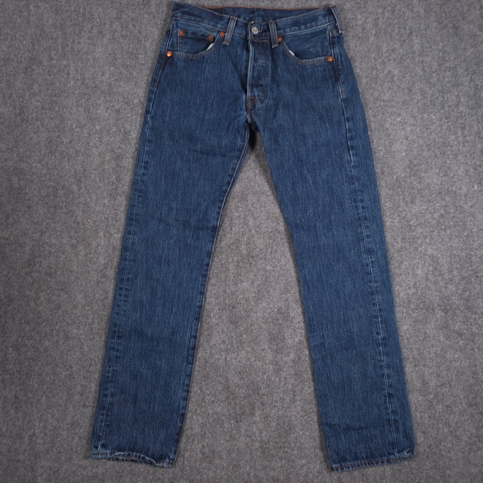 Levi’s 501 Original Fit Jeans Mens 28×30 Dark Blue Wash Button Fly Straight Leg