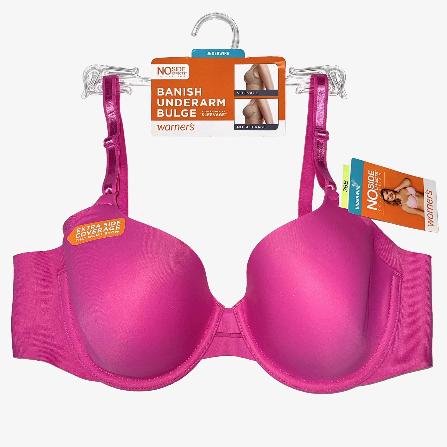 Warner’s Bra Underwire Full Coverage Side Smoothing Support No Side Effects 1356