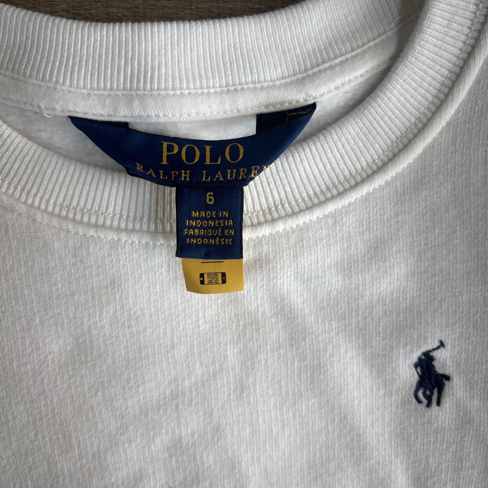 Polo Ralph Lauren Girls Sweater Dress Sz 7 White/blue Long Sleeve Ruffle 102