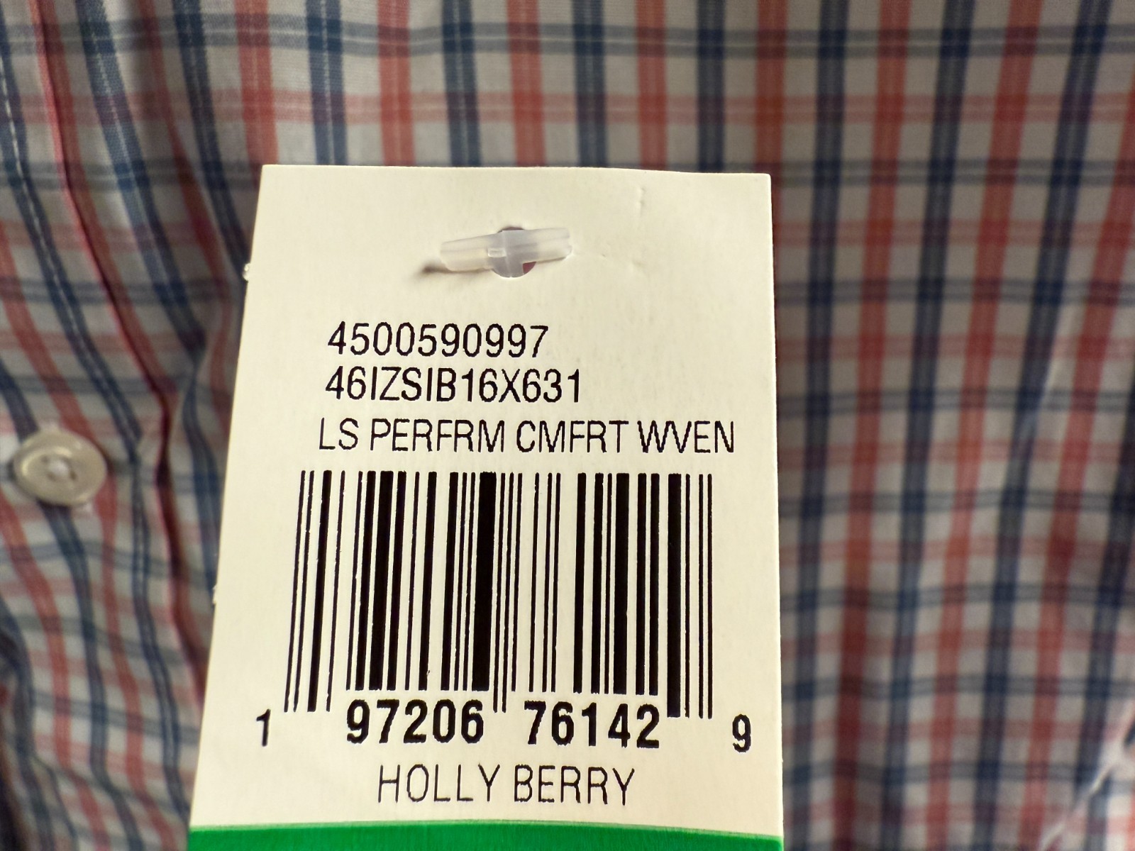 IZOD Men’s Button Down Long Sleeve Dress Shirt Holly Berry Size 3XB Big & Tall