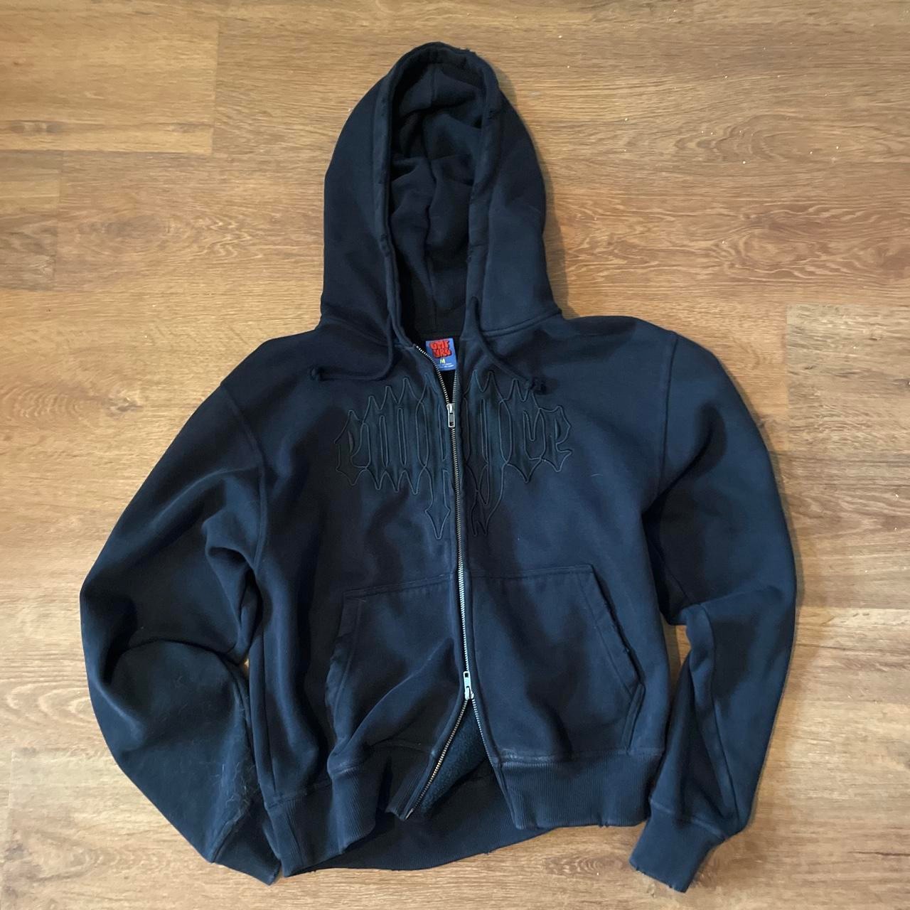 new without tag black Empyre double zip up M hoodie with embroidered empyrelogo