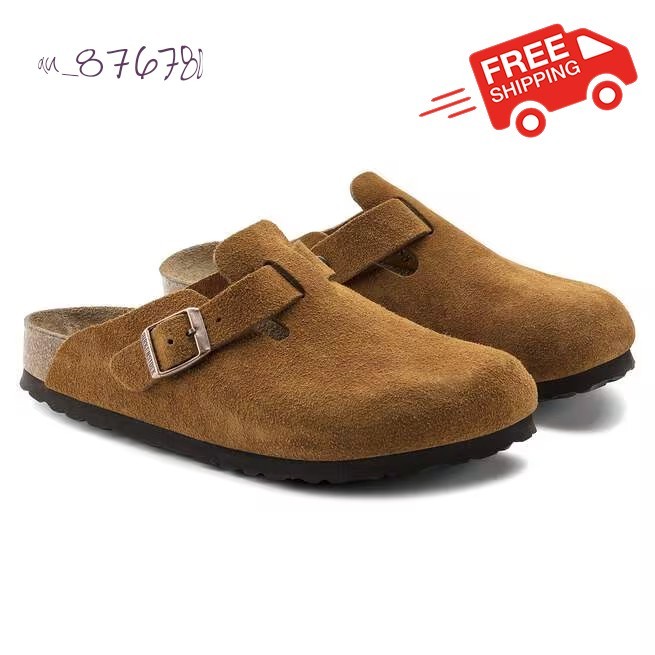 Birkenstock Boston Mink Suede Leather Clog Shoes Narrow/Wide EU 37-45 Unisex
