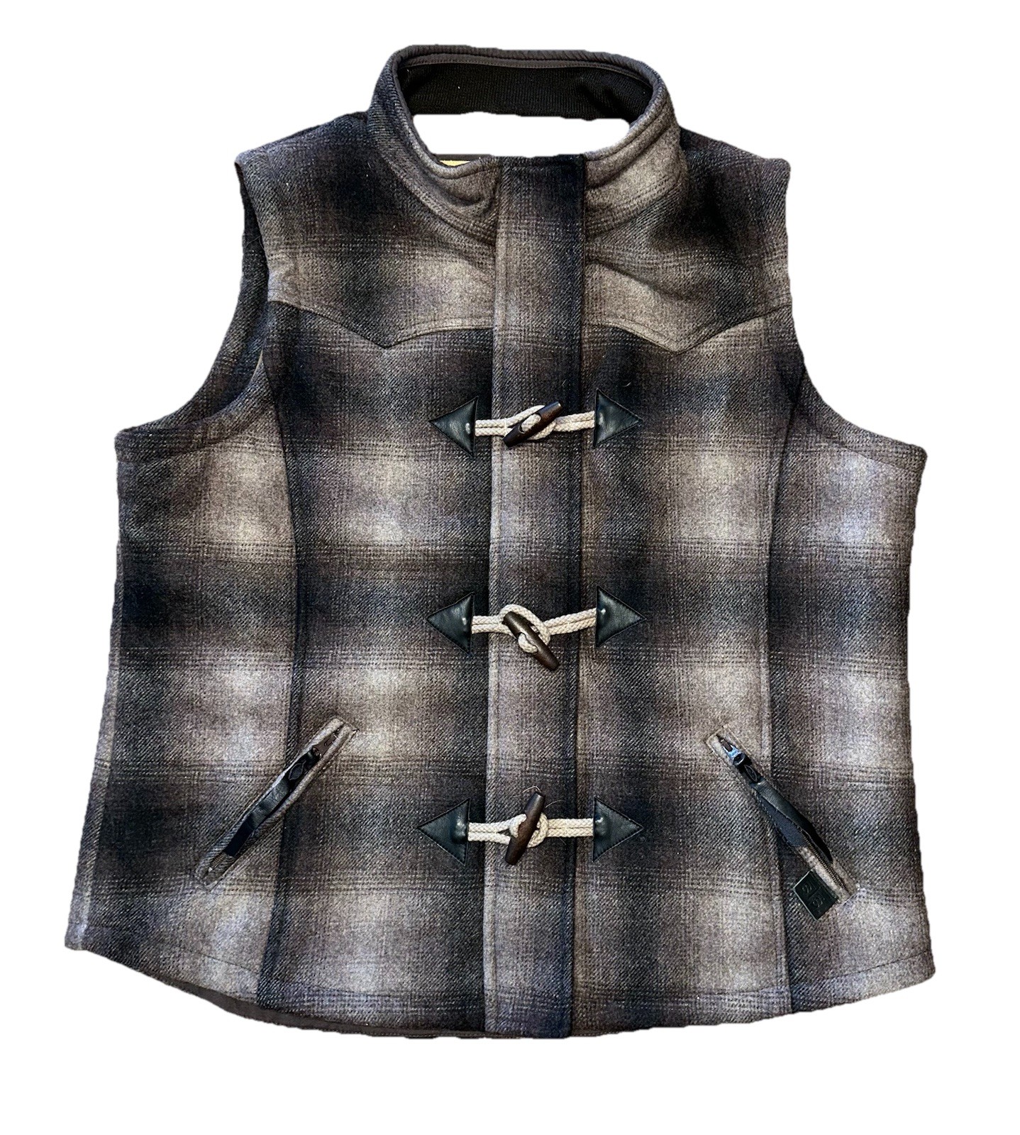 STS Ranchwear Willow Western Vest Women’s 2XL Shadow Plaid Wool Toggle