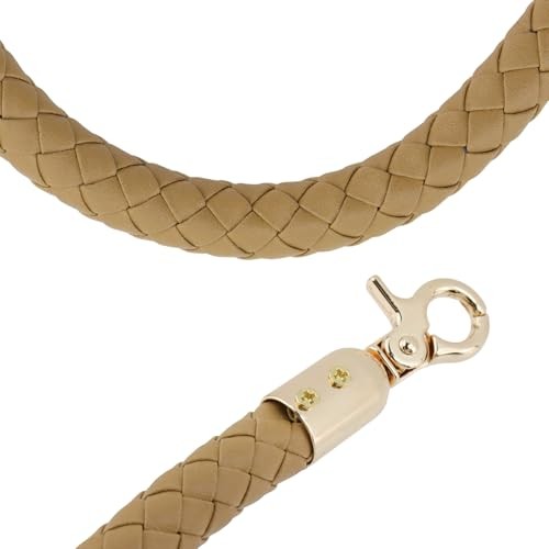 2pcs Braided Handbag Straps – 11.8 Inch Short PU Leather Replacement Beige
