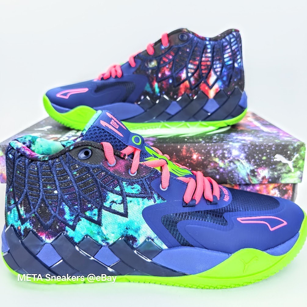 Puma MB.01 US 14 Men’s Blue Green Galaxy Basketball LaMelo Ball 376677 07 NIB