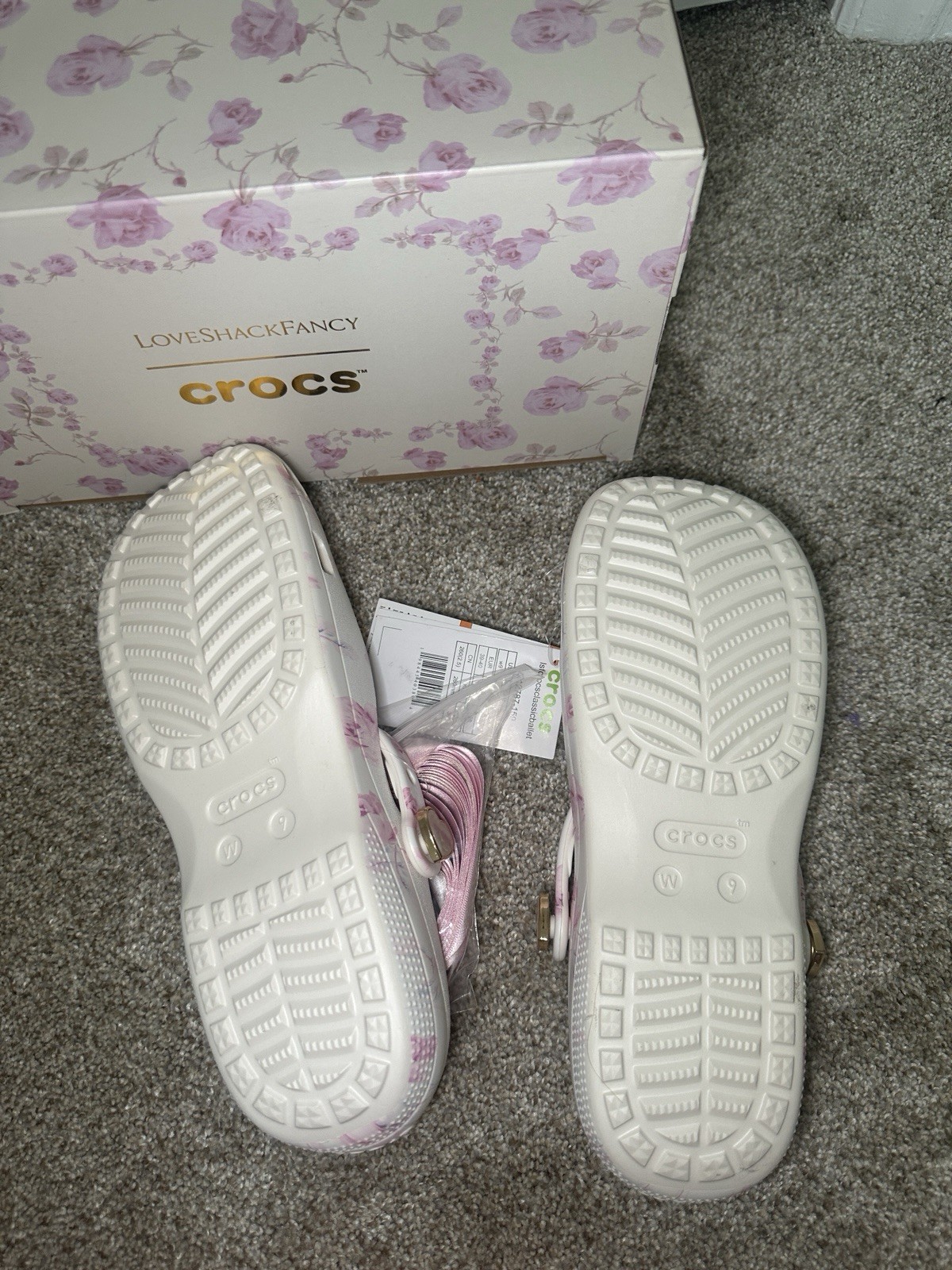 Crocs x LoveShackFancy Classic Ballet Clog Women’s Size 9 Oyster Floral NEW NIB