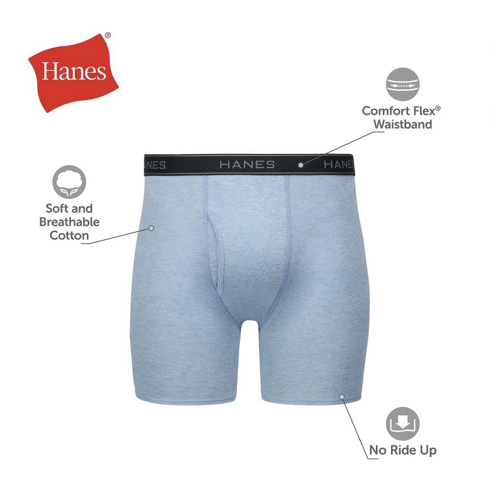 10-Pack HANES Men’s L Boxer Briefs Tagless Comfort Flex Waistband Solid Colors