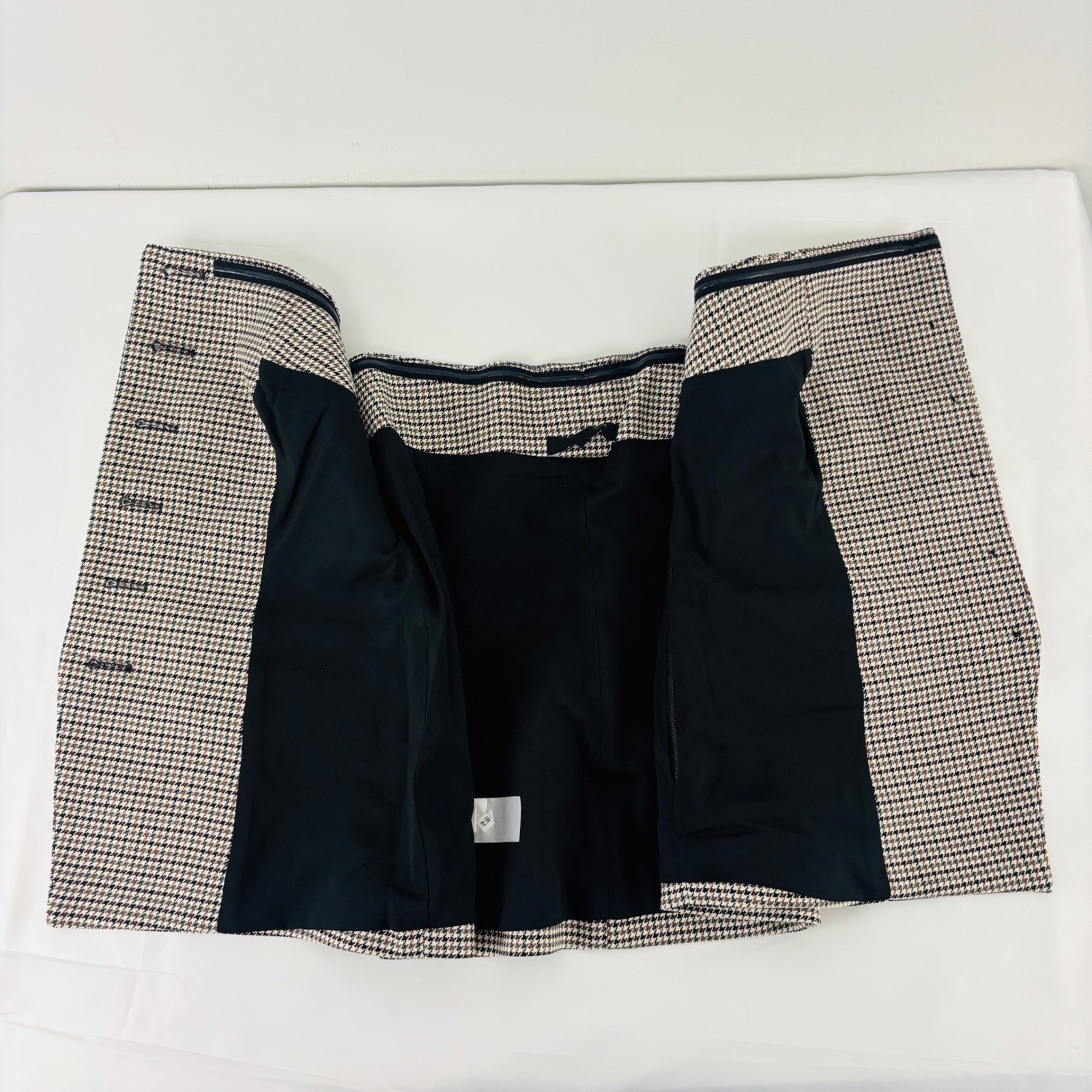 Ann Taylor Houndstooth Strapless Corset Top Brown Black Button Front Size 2