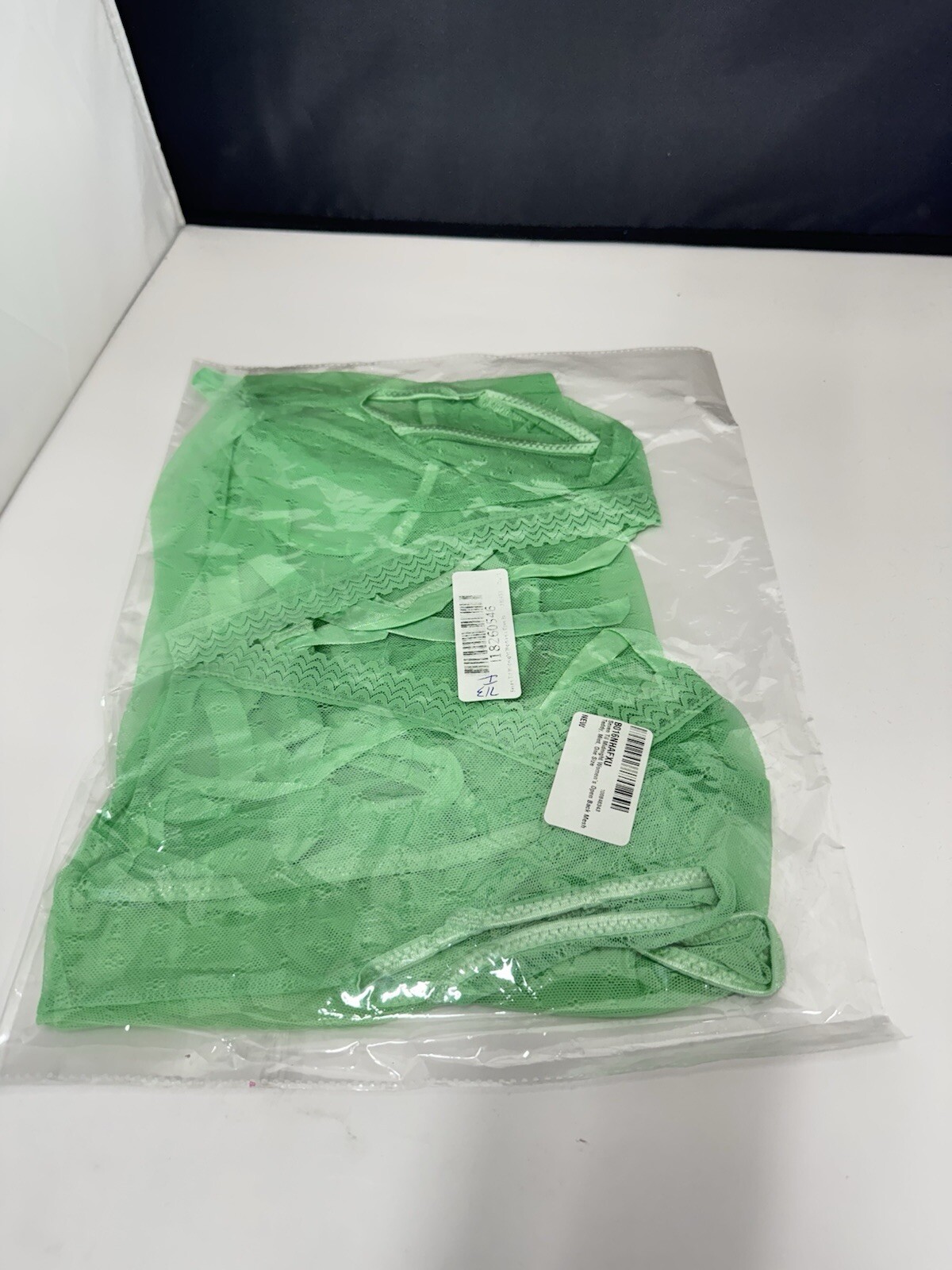 Seven Til Midnight Women’s Open Back Mesh Teddy – Mint Green – One Size – New