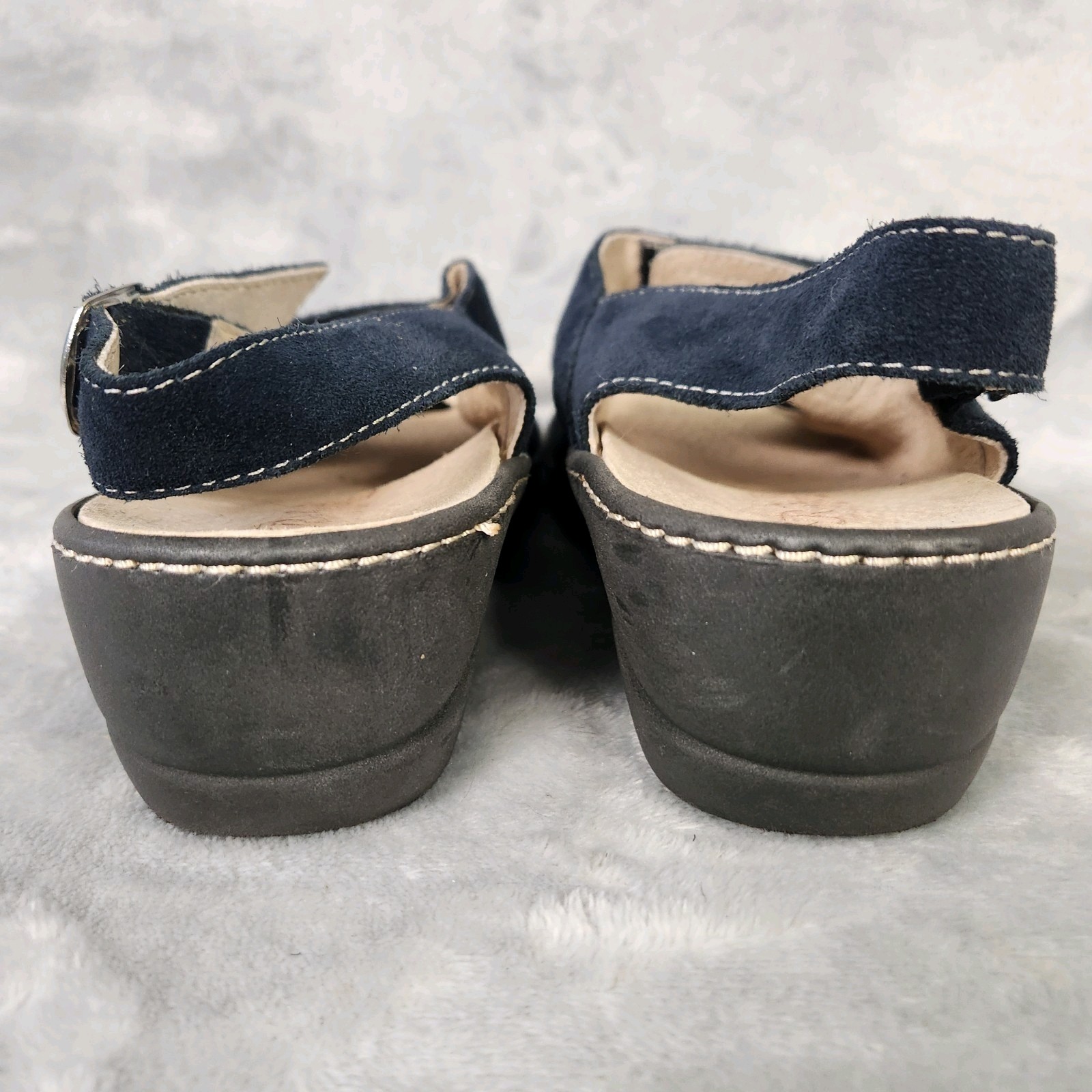 Roberta Womens Strappy Sandals Navy Blue Italy Removable Insole Leather US Sz 9M