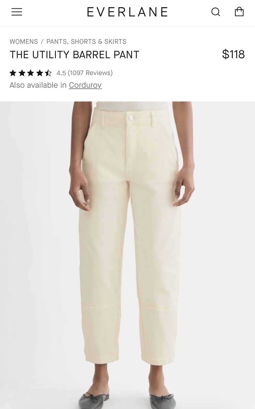 Everlane The Utility Barrel Pant Woman’s Size 6, 8, 10, 14, 16,