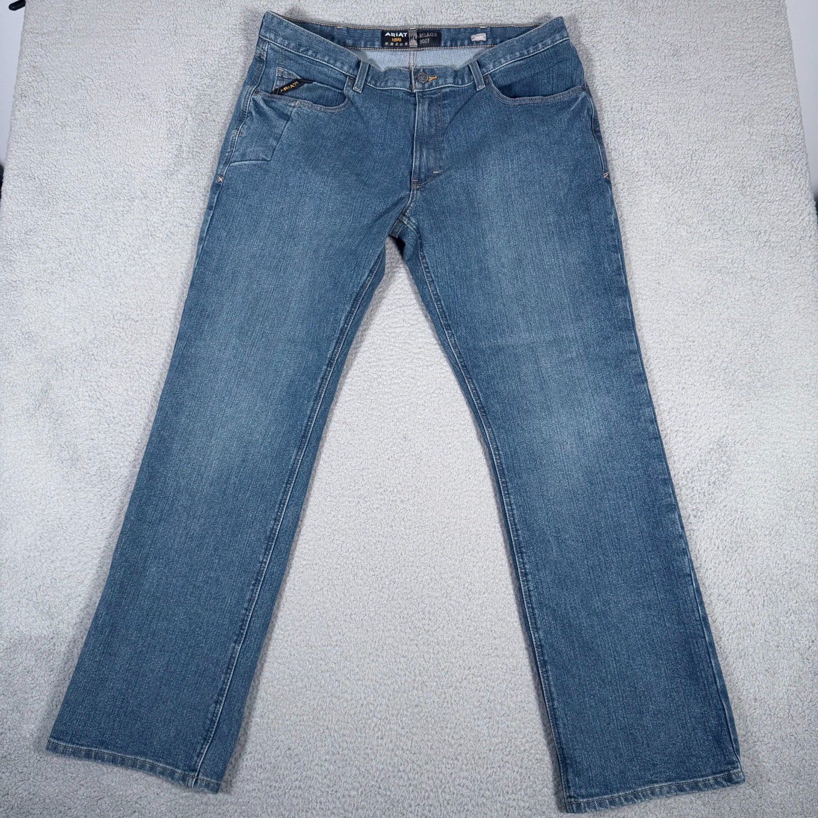 Ariat Jeans Mens 38×34 (Fits 39) M4 Relaxed Boot Cut Denim Dura Stretch Rebar