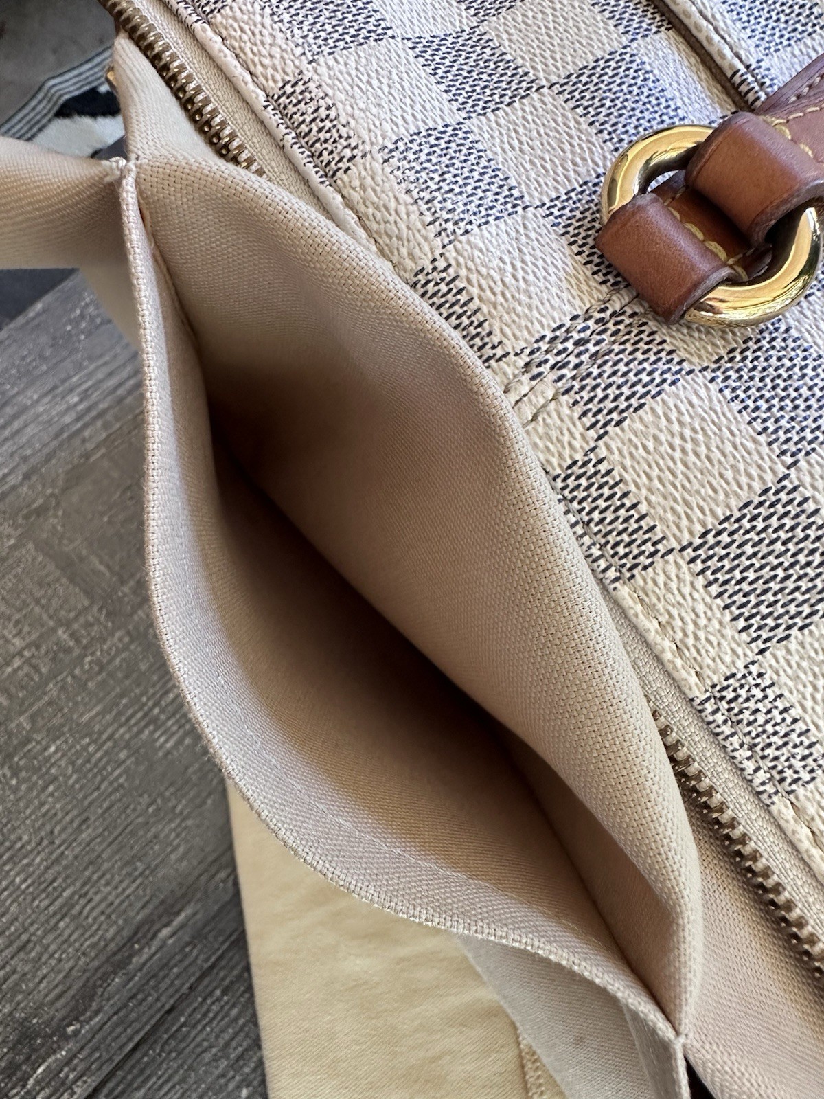 Louis Vuitton Totally PM Damier Azur Zip Shoulder Bag Outer Pockets Dust Bag