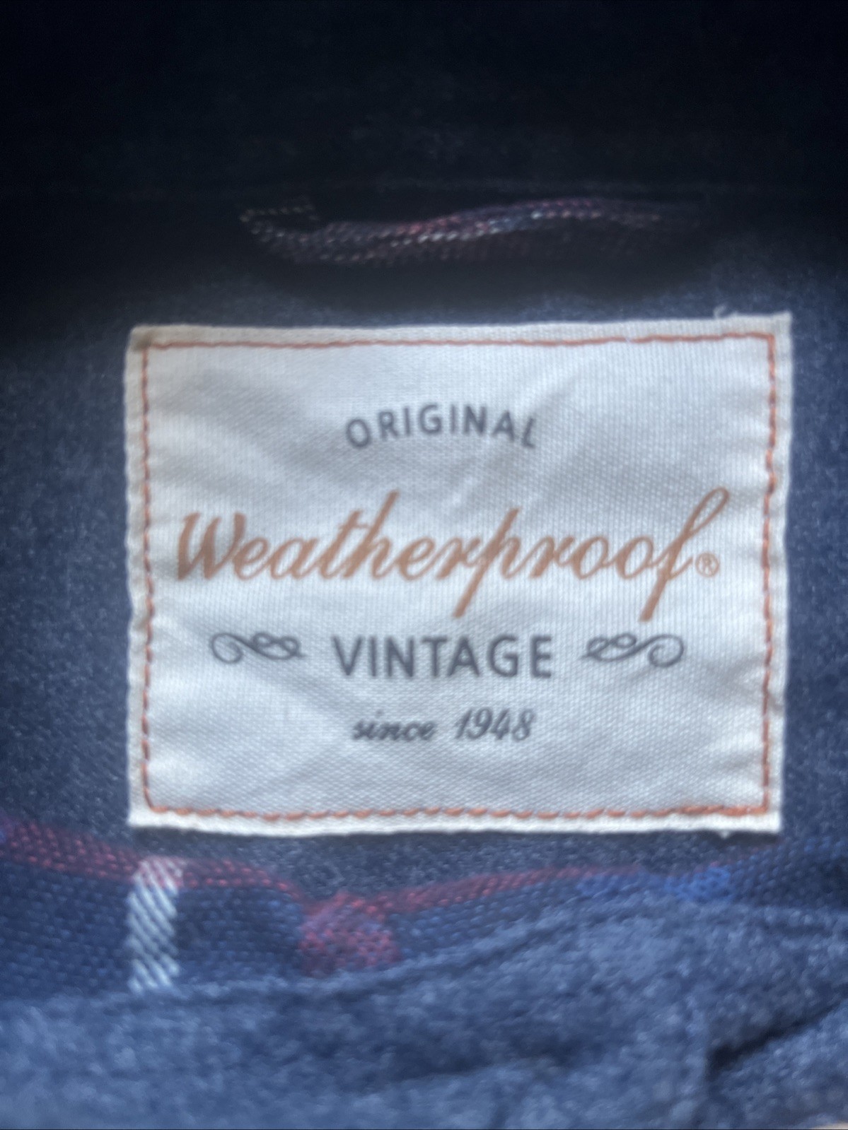 Original Weatherproof Vintage Flannel Shirt Button Up Soft Red White And Blue