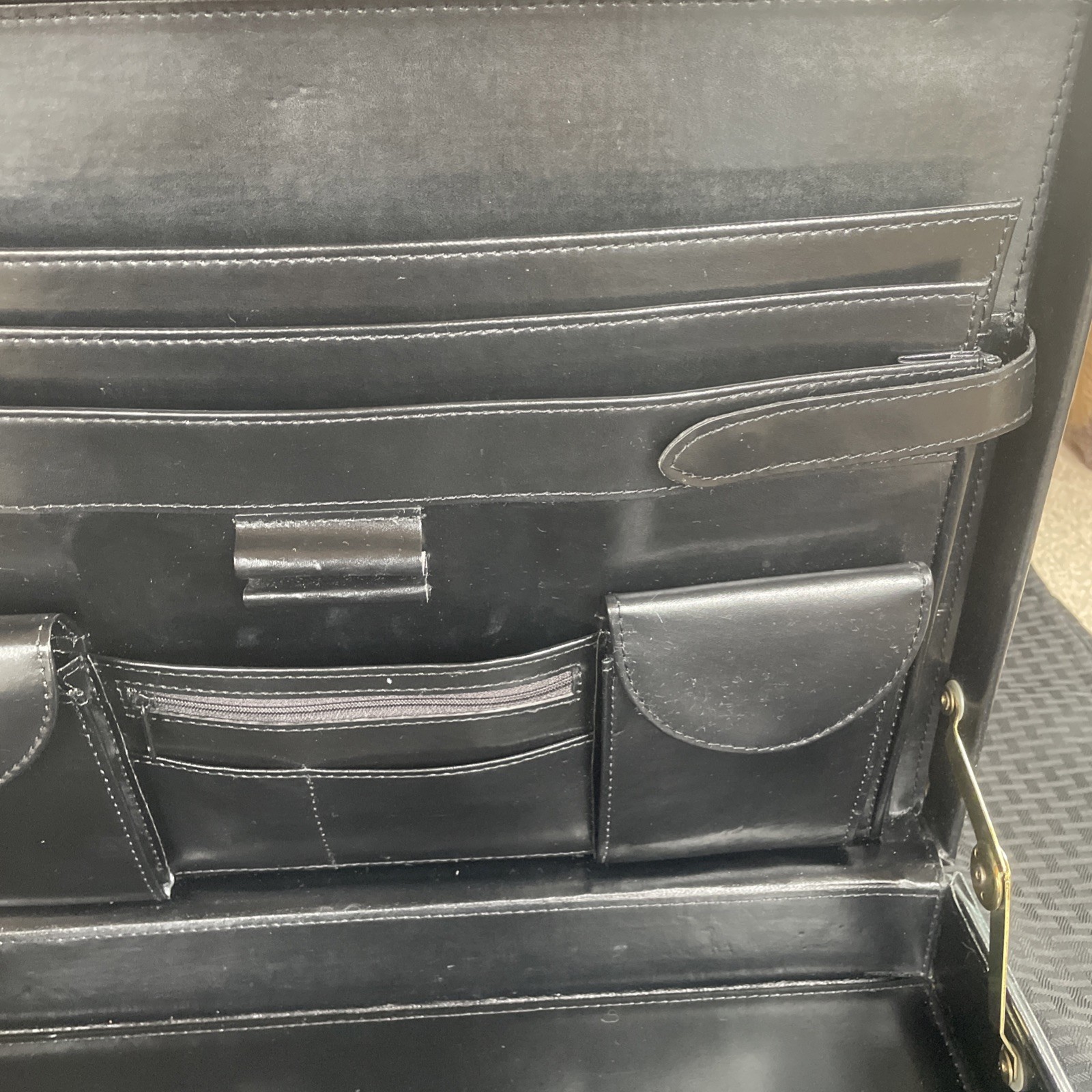 Vintage Protocol Black Hard Attache Briefcase 18″ Dual Combination Locks Clean