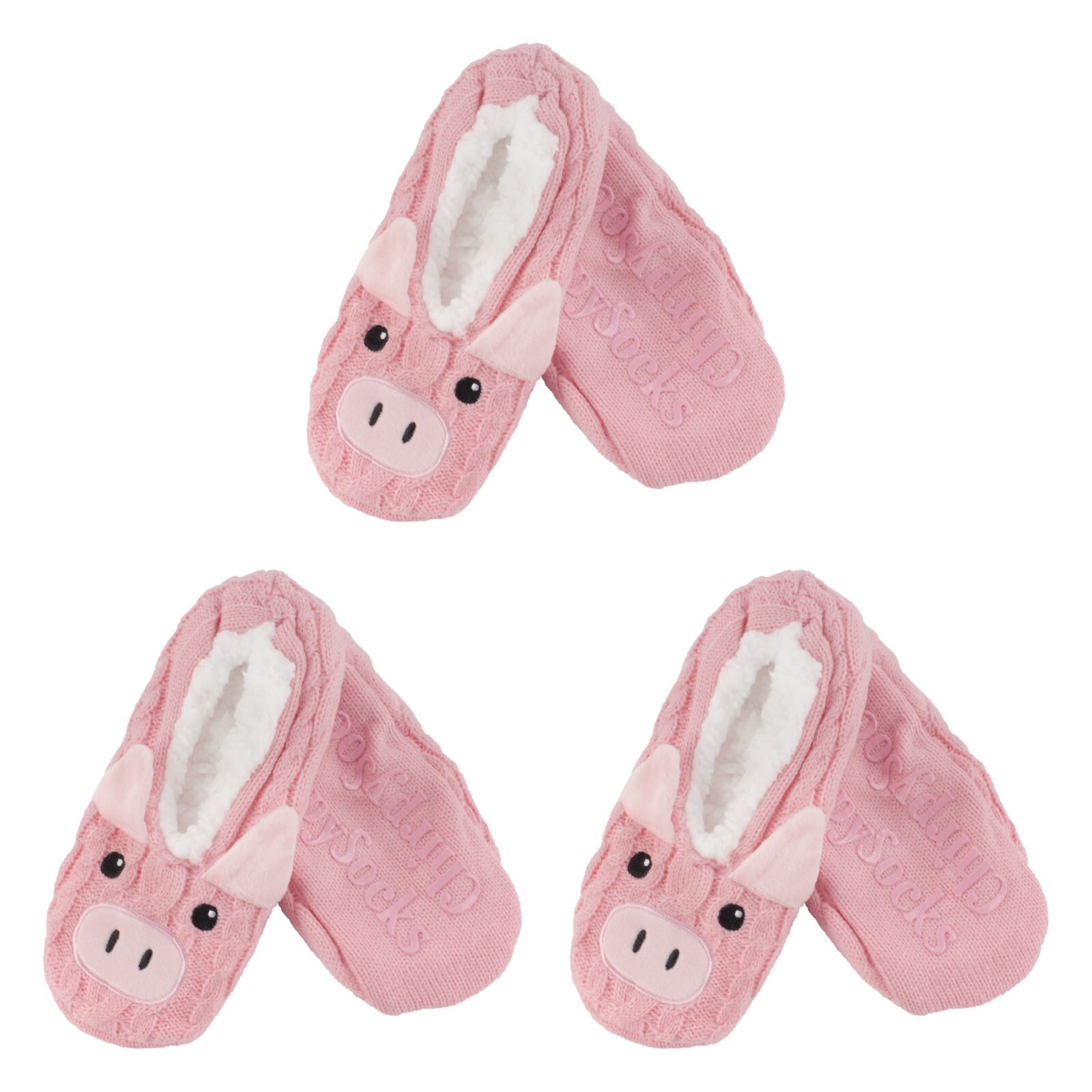 Adult Super Soft Warm Cozy Animal Slippers, 3 Pairs