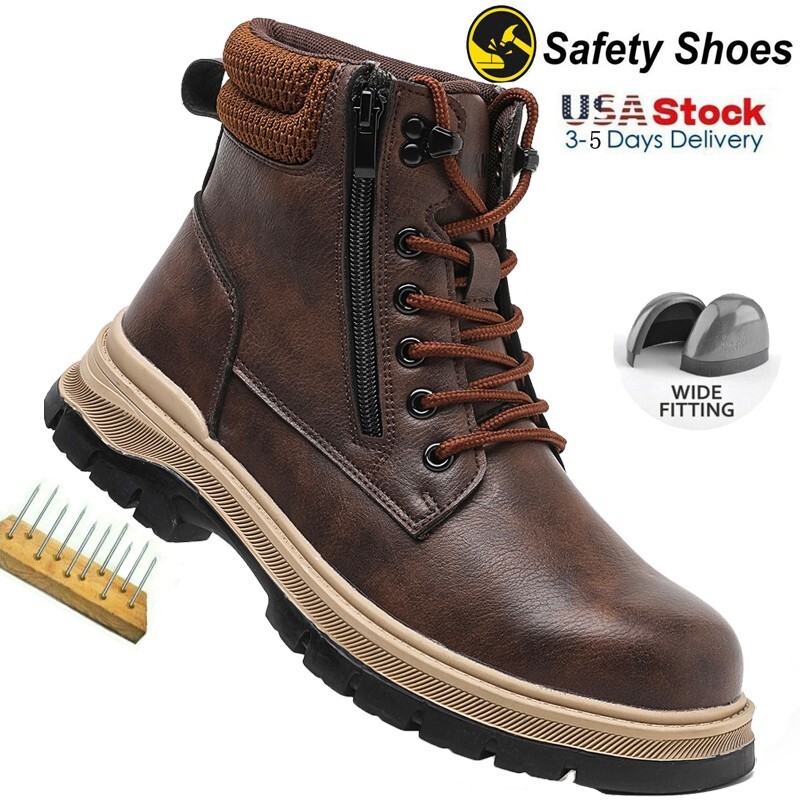 Mens Waterproof Work Boots steel toe boots Safety Shoes Indestructible Non Slip