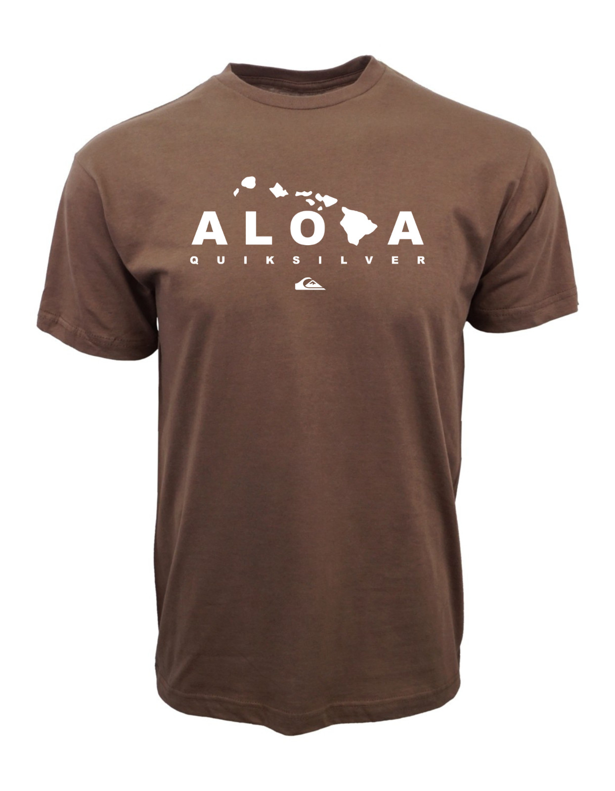 QUIKSILVER ALOHA BROWN GRAPHIC T SHIRT