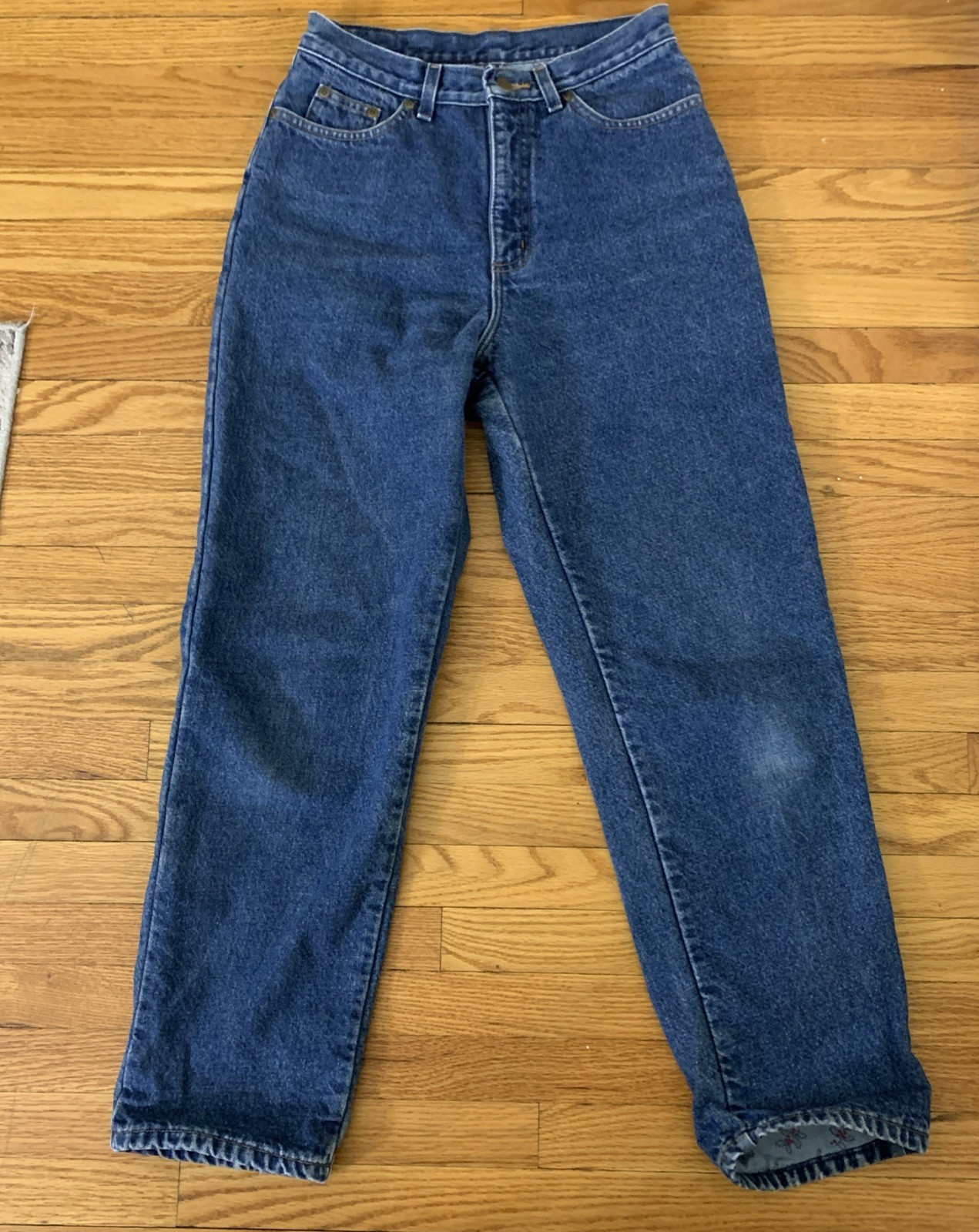 LL Bean Double L Relaxed Fit Jeans Womens Size 6 Reg Blue VINTAGE Flannel Lined