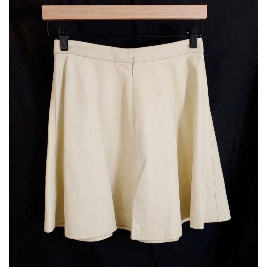 LaPointe Lambskin Mini Skirt in Eggshell-Powder Color – SS 2014 Collection