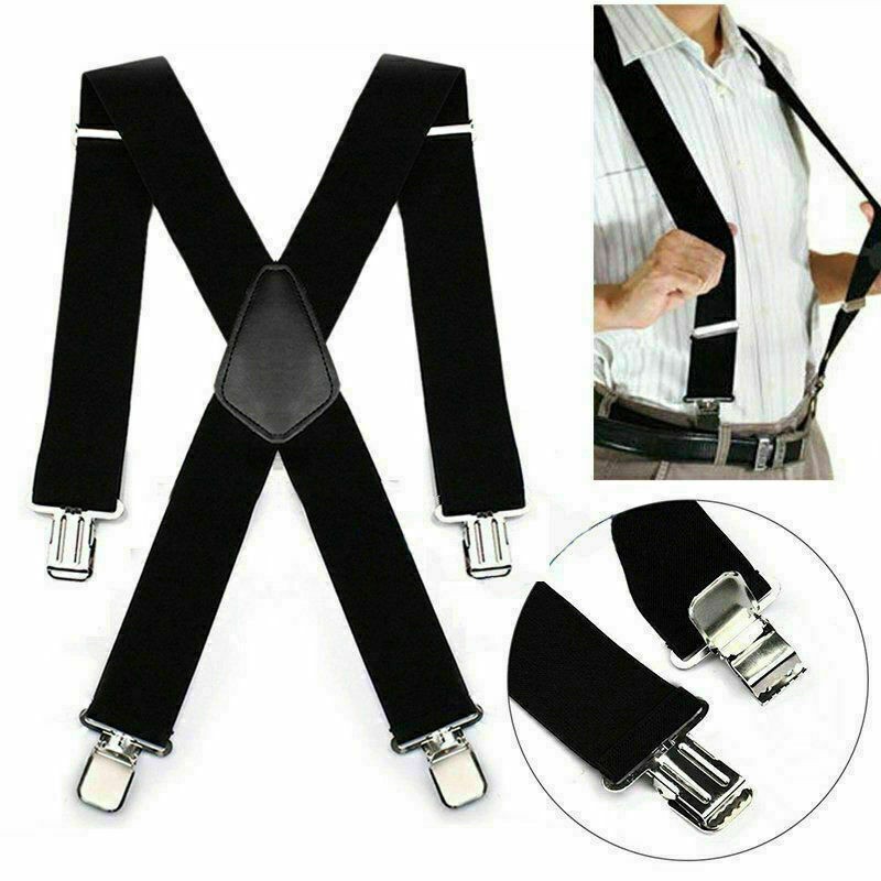 General Pants Cross X Shape Suspender Strap Leather Crosspatch High Elasticity
