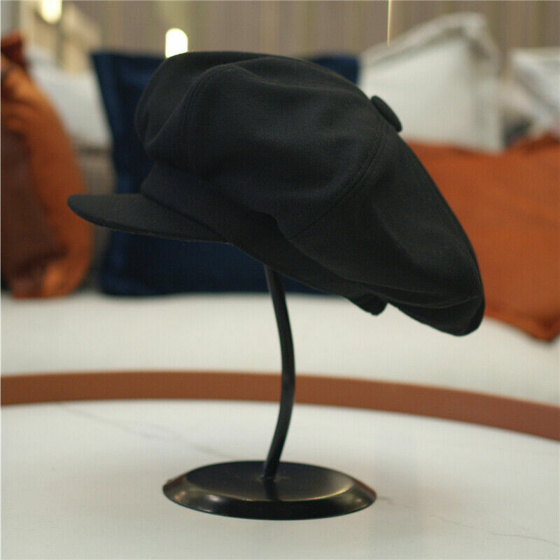 Lady Hat Cap Beret Wool Blend Newsboy Gatsby Flat Oversized Black Fashion Casual