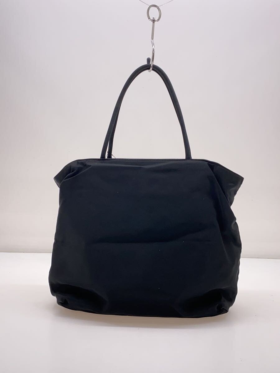 PRADA Triangle Logo Plate Handbag Nylon Black
