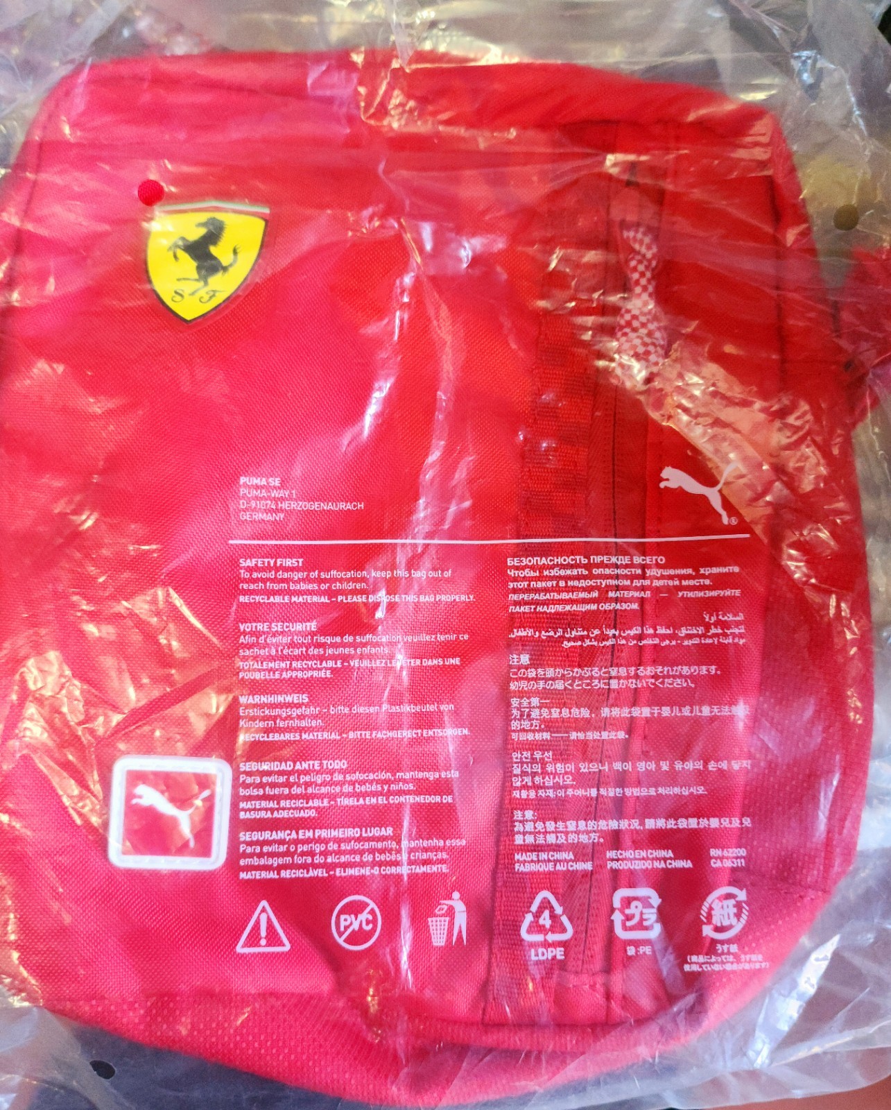 Puma X Scuderia Ferrari Fanwear Portable Shoulder Bag Rosso Corsa/Red