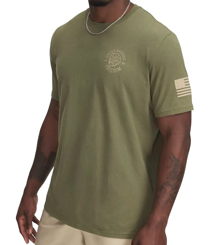 Under Armour 1389926 UA Men’s Freedom Melting Skull Cotton OD Green T-Shirt