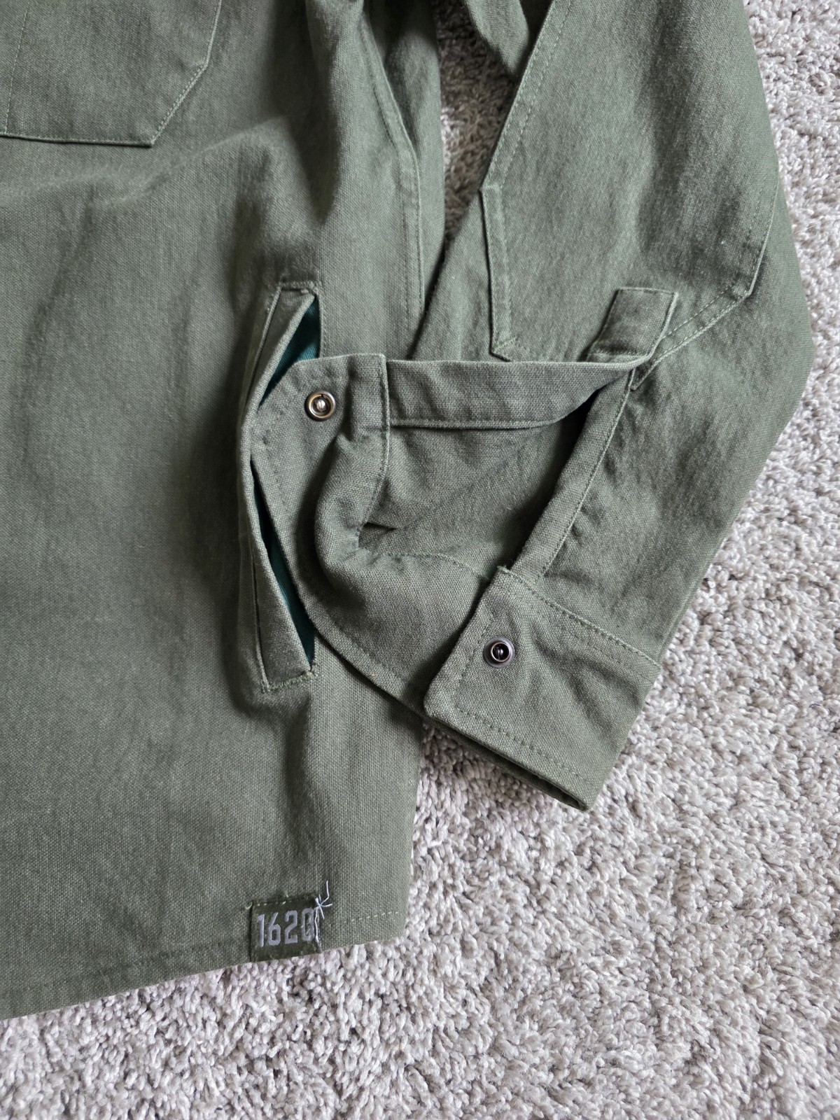 1620 Workwear CORDURA Snap Shirt SHACKET Jacket LARGE L Green Reinforced Elbow