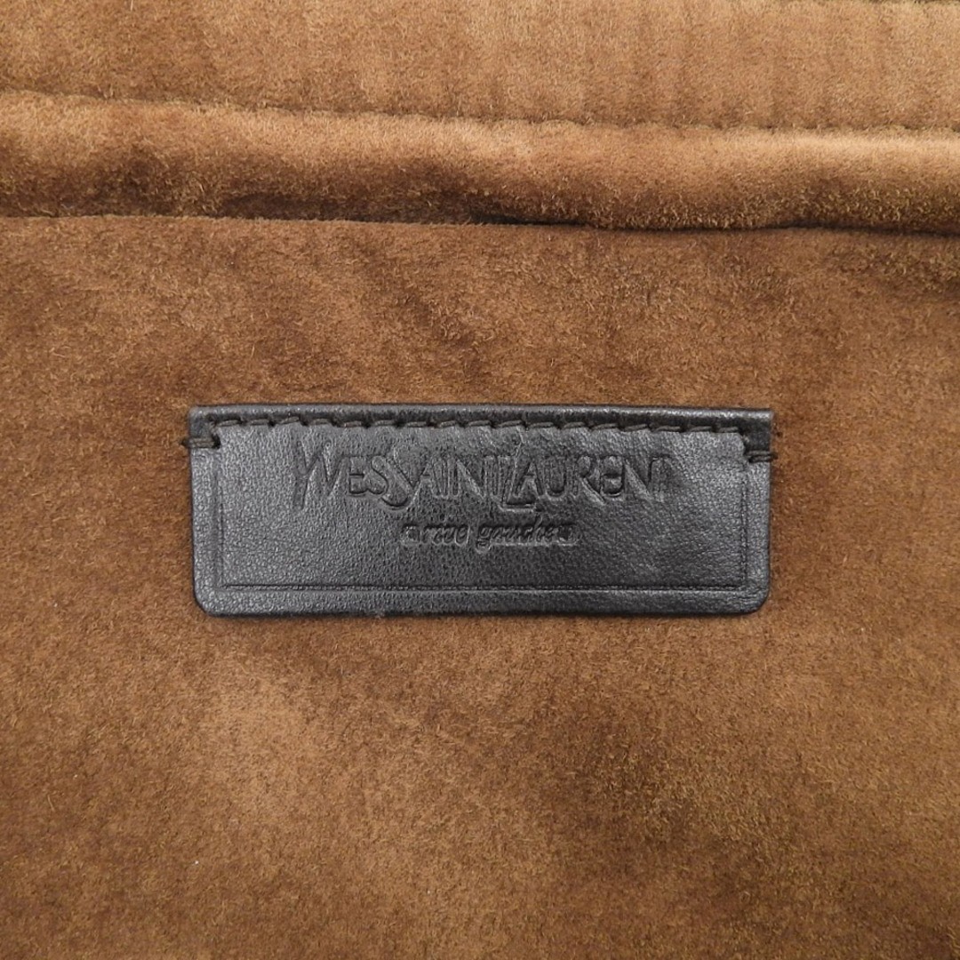 Yves Saint Laurent 2-Way Shoulder Bag Leather Brown Size: W:16.5 × H: 12.6 in.