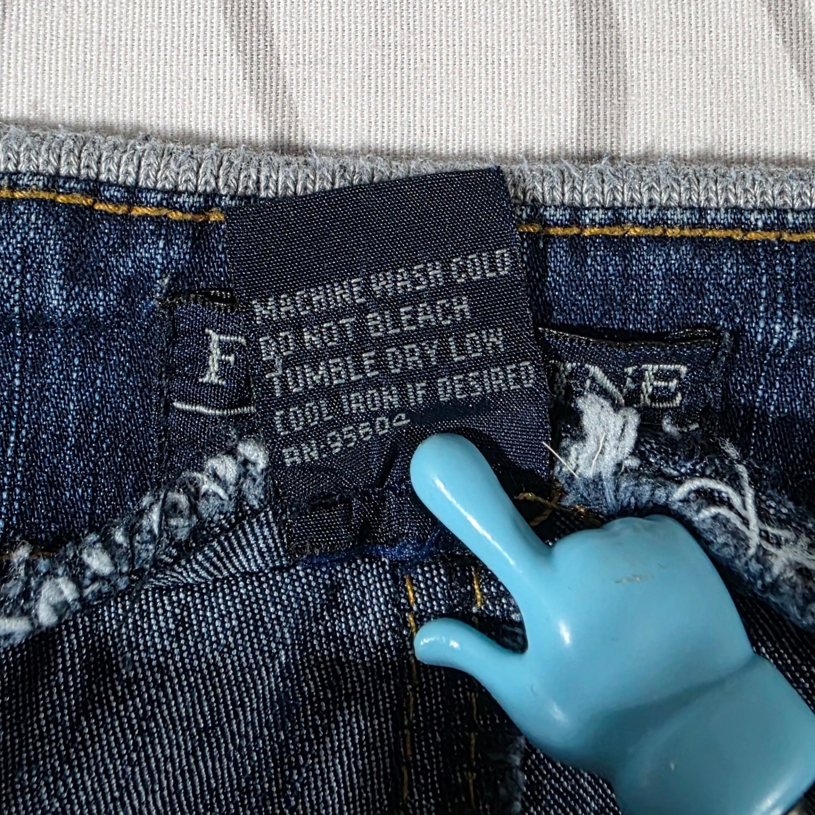 First Line Los Angeles Cargo Flare Jeans Dark Wash Knit Waist Size 15 Y2K Style