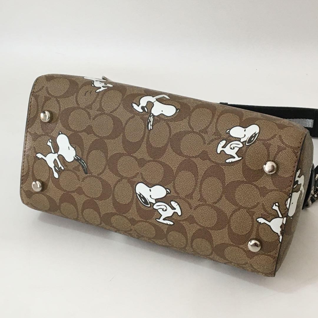 COACH x Peanuts Rowan Satchel In Signature Canvas Snoopy print C4118 outlet New