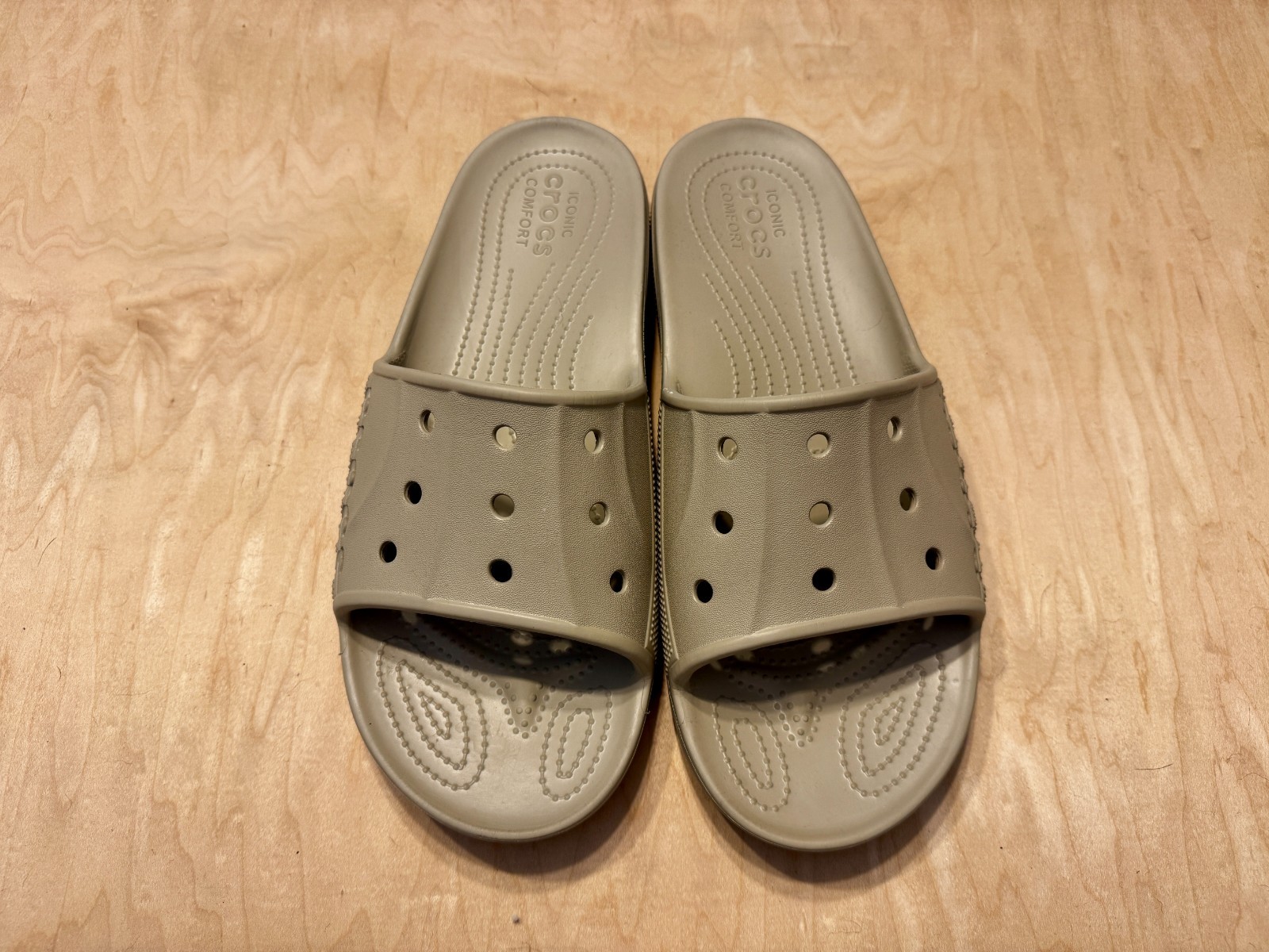 Crocs Baya Slide, Beige, Mens Size 12