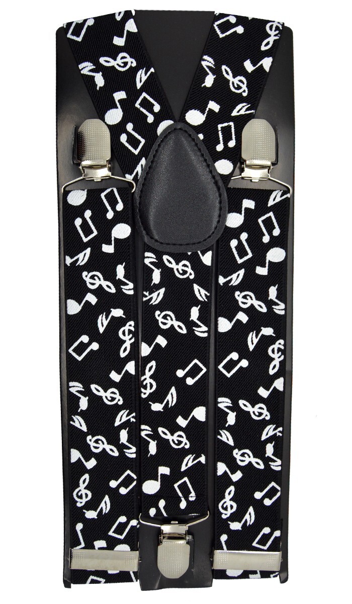 Mens Unisex Clip-on Braces Elastic Animal Print,Polka Dot,Checkers Suspenders