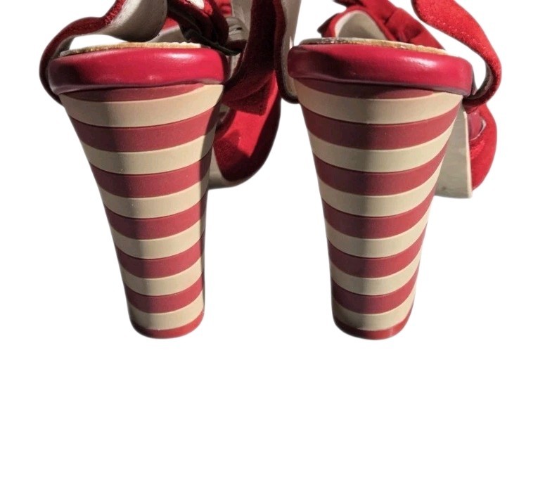 Lola Ramona “Angie” Red Suede Platform Sandals-US 10/41