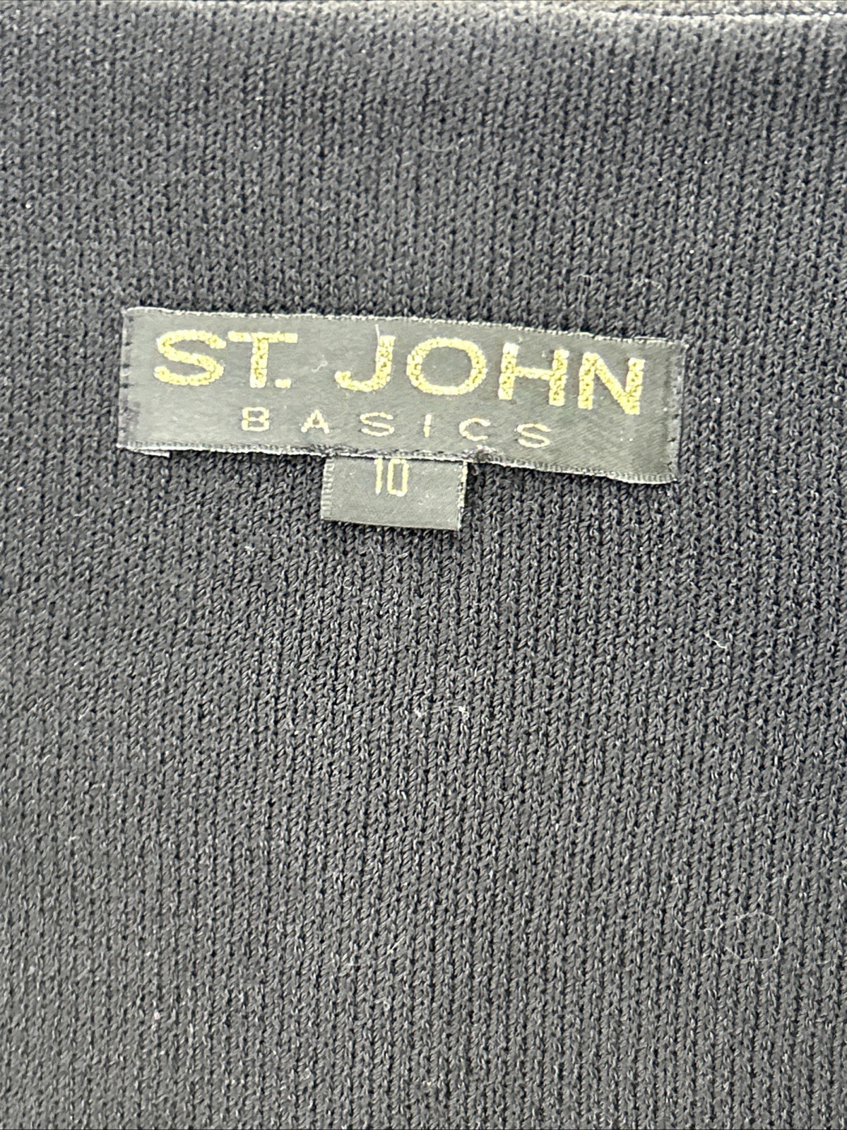 St. John Knit Short-Sleeve Tunic Jacket Black W Gold Buttons Women’s 10