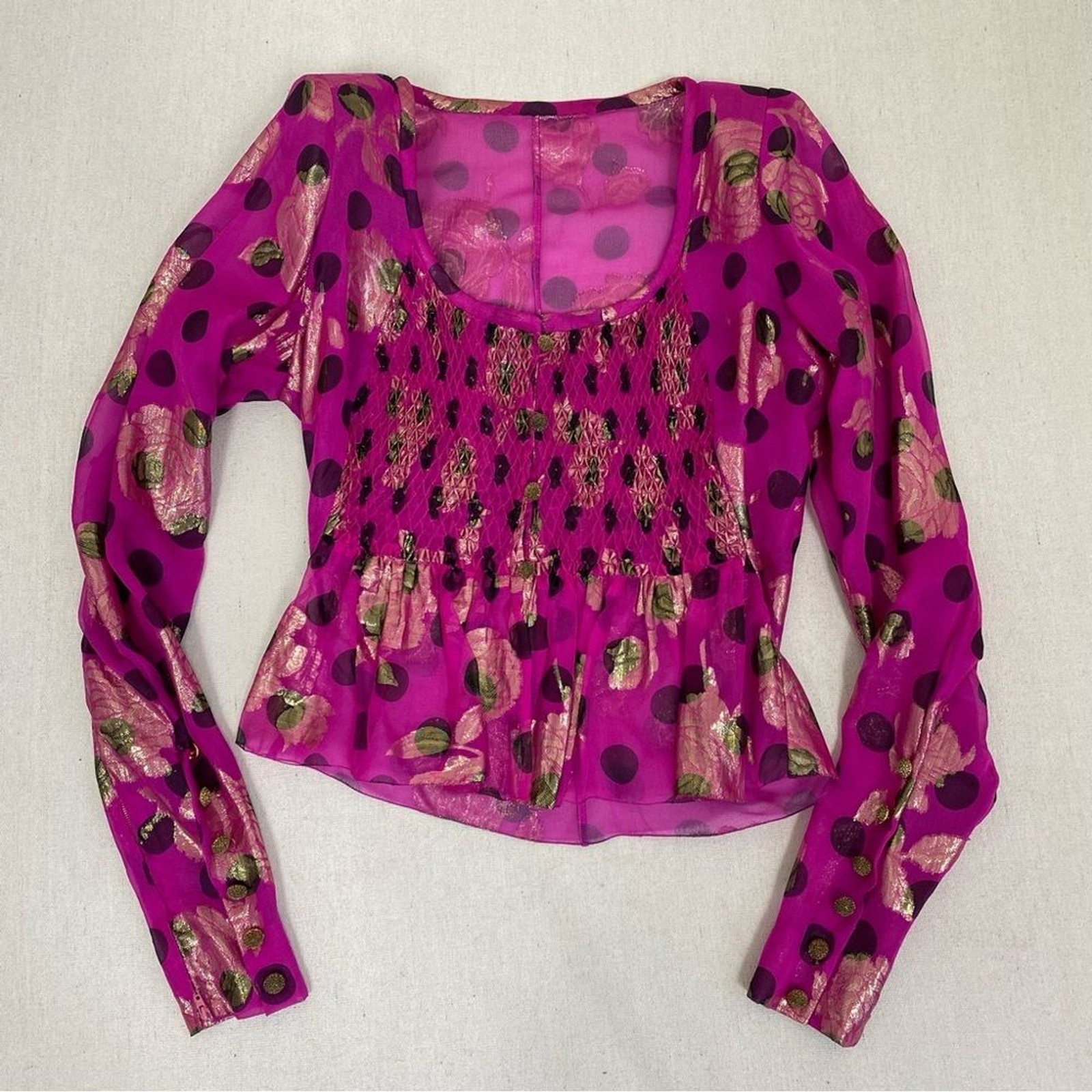 Emanuel Ungaro Couture Vintage Blouse Carre Otis Cosmopolitan 1989 Cover Photo