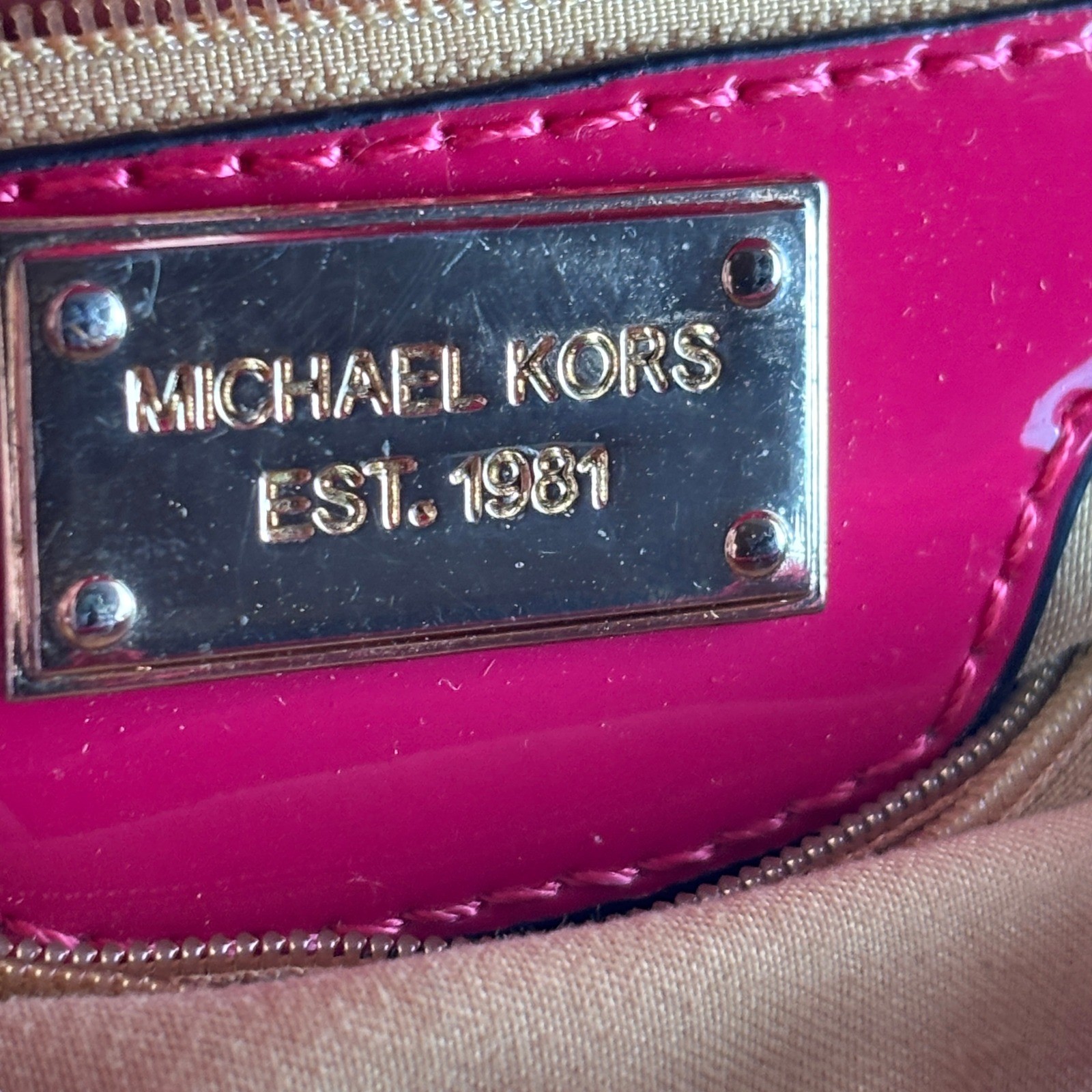 Michael Kors Satchel Womens Large Pink Leopard Print Patent Leather Bow *Rare*
