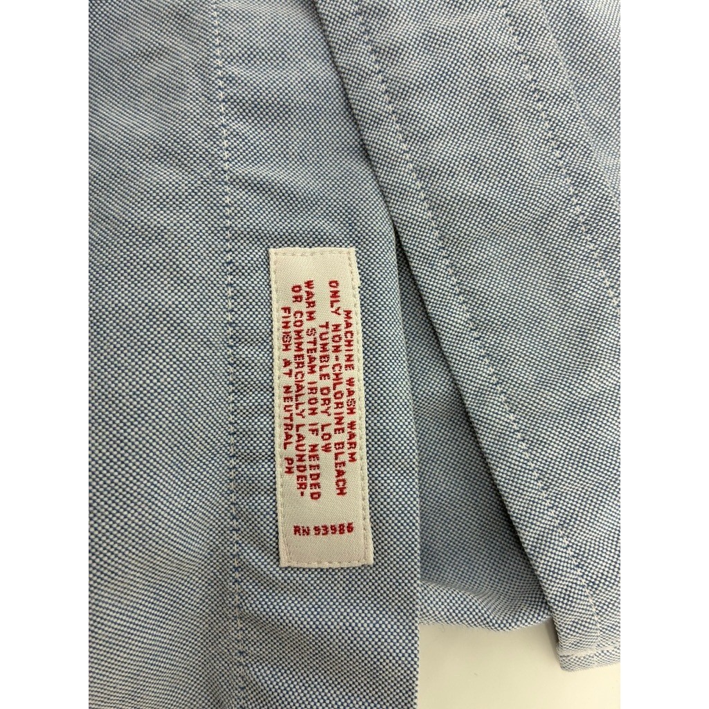 VTG Brooks Brothers Makers 16/33 All Supima Cotton OCBD Oxford Cloth USA Blue