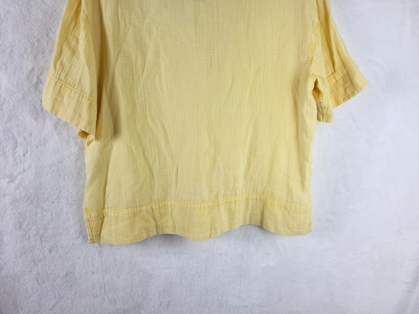 Faherty Dream Cotton Gauze Wren Top Sahara Sun Yellow Size Medium