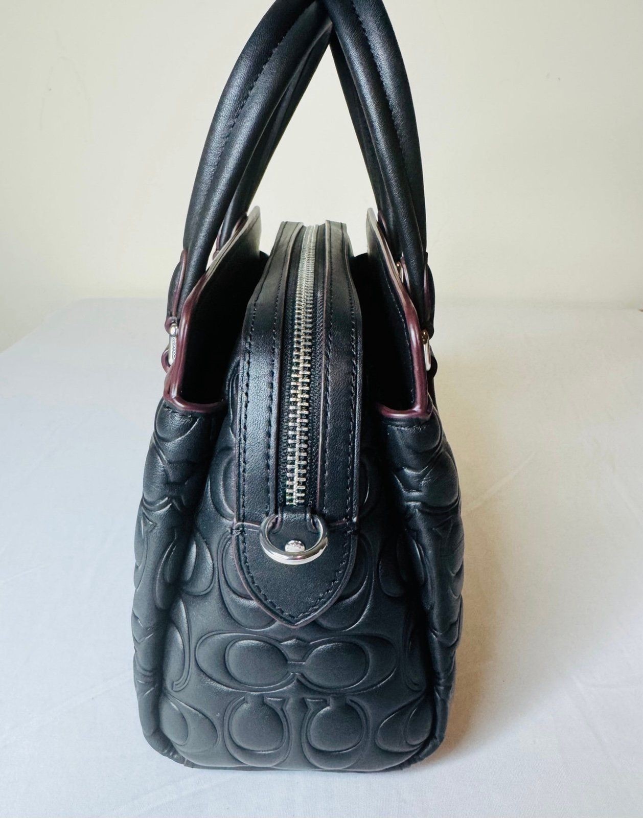 Coach Mini Darcie Carryall Bag br In Blocked Signature Canvas Black