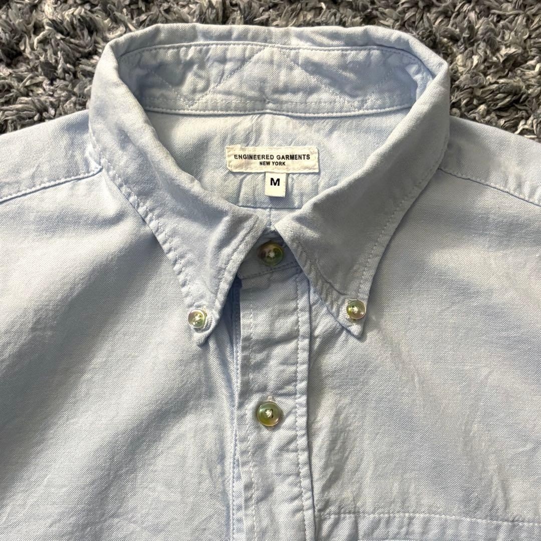 Engineered Garments S/S Button Down Pullover Shirt Sax Blue M USA Made F/S