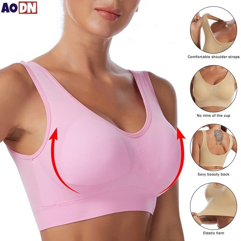 Women’s Plus Size Seamless Bra S-7XL Wireless Non Wired Adjustable Sports Yoga