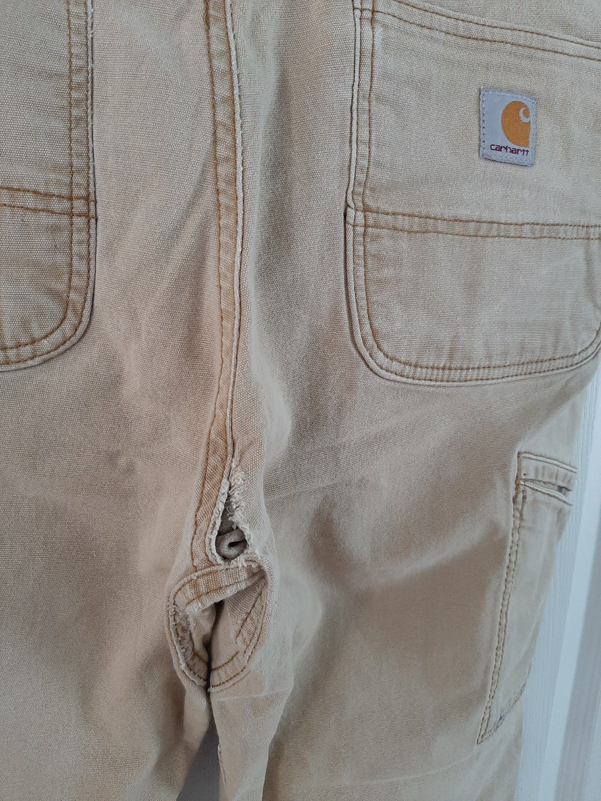 Distressed Faded Carhartt 102802-918 Double Knee Work Pants