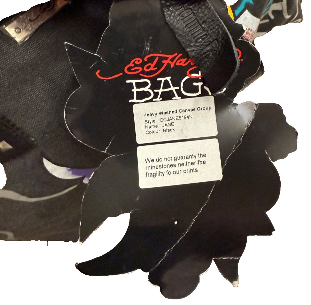 Ed Hardy Done Being Nice Tote Bag Christian Audigier Heart Rose Purse Y2K