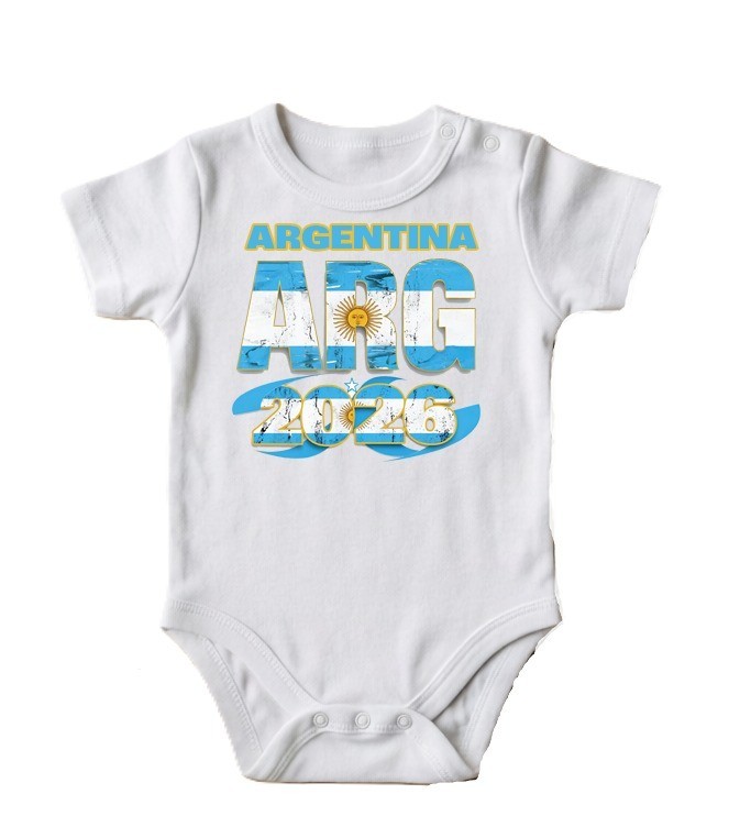 Personalized Argentina World Cup 2026 Baby Bodysuit Soccer Country Flag Outfit